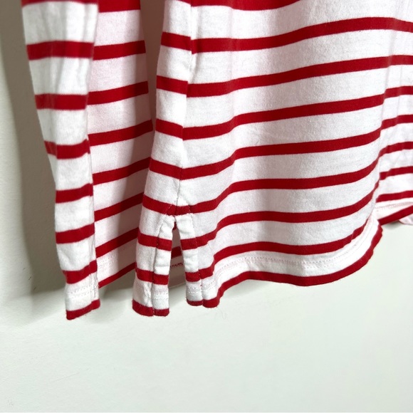 BODEN Breton Stripe Top Christmas Reindeer Rudolph Size 4 - Picture 7 of 10